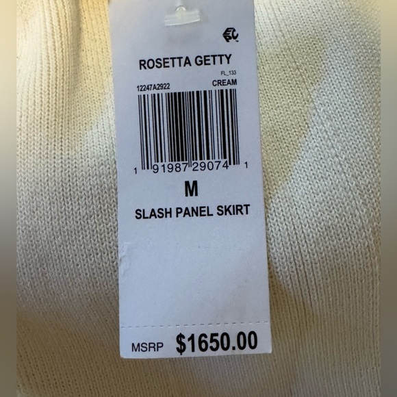 ROSETTA GETTY Slash Panel Skirt Finge in Cream Size Medium $1650 NWT - Picture 4 of 6